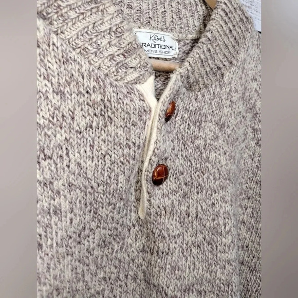 Kline's Traditional Mens Shop‎ Sweater Oat Brown Wool Cozy Warm Winter Granola - Picture 2 of 6